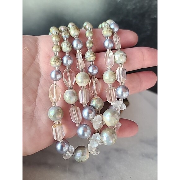 Multistrand Adjustable Beaded Necklace Vintage Japan Costume Jewelry, READ - Picture 5 of 10
